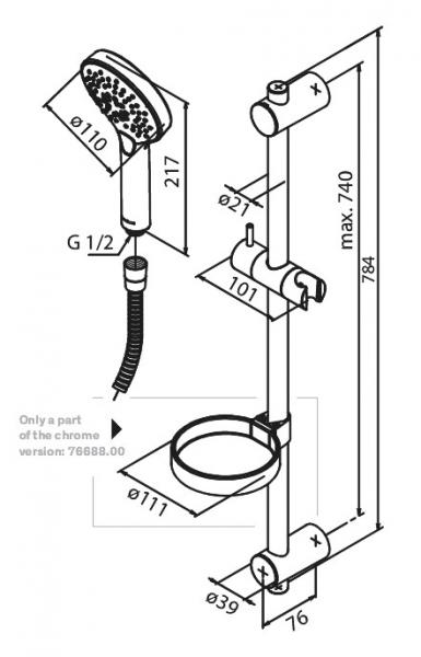 Damixa Silhouet Flex brusesæt - Mat sort Damixa Silhouet Flex brusesæt - Mat sort