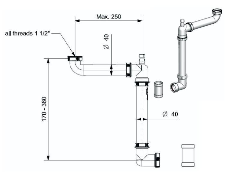 Lavabo Panama pladsbesparende vandl&aring;s til h&aring;ndvask
