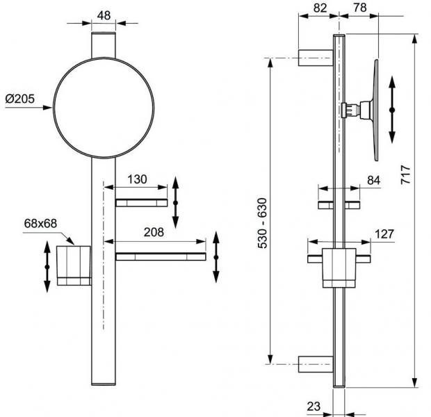 Ideal Standard Alu+ hylde m/makeupspejl - Silk black Ideal Standard Alu+ hylde m/makeupspejl - Silk black
