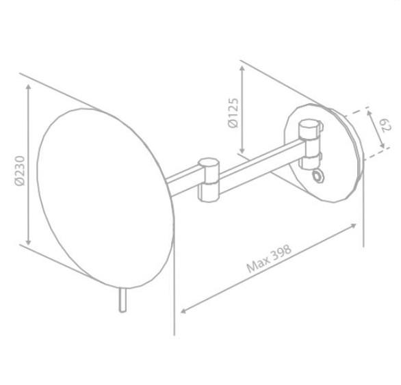 Damixa Zen make-up spejl m/lys og 5x forst&oslash;rrelse - B&oslash;rstet kobber