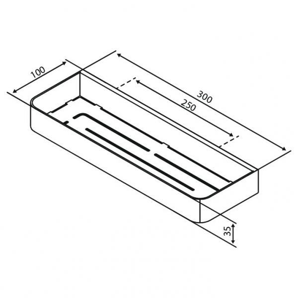 Damixa Zen brusehylde - Krom