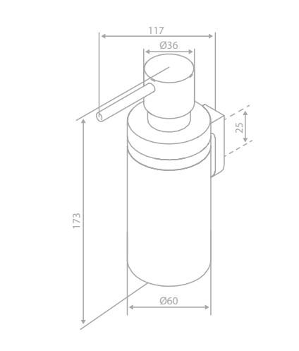 Damixa Zen sæbedispenser t/væg eller bord - Børstet messing Damixa Zen sæbedispenser t/væg eller bord - Børstet messing