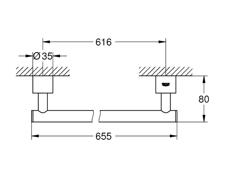 Grohe Atrio håndklædestang - Børstet Hard Graphite Grohe Atrio håndklædestang - Børstet Hard Graphite