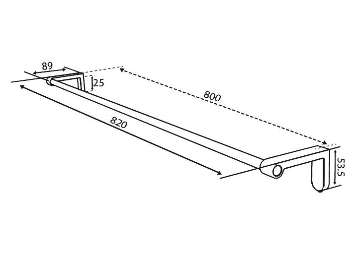 Damixa Zen h&aring;ndkl&aelig;destang 800 mm - Krom