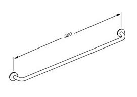 Pressalit PLUS h&aring;ndgreb 800 mm - Hvid