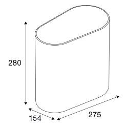 Pressalit Style væghængt toiletspand - Børstet stål/hvid Pressalit Style væghængt toiletspand - Børstet stål/hvid