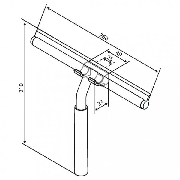 Damixa Zen bruseskraber m/holder - Mat sort