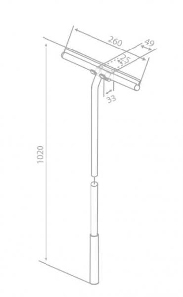 Damixa Zen lang bruseskraber m/holder - Børstet grafitgrå Damixa Zen lang bruseskraber m/holder - Børstet grafitgrå