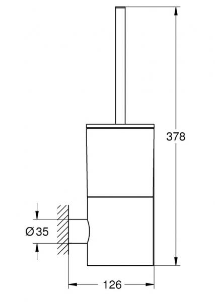 Grohe Atrio toiletbørste inkl. vægholder - Steel Grohe Atrio toiletbørste inkl. vægholder - Steel