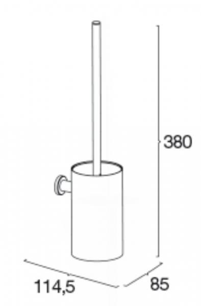 Pressalit toiletb&oslash;rste til v&aelig;g - Poleret rustfri st&aring;l