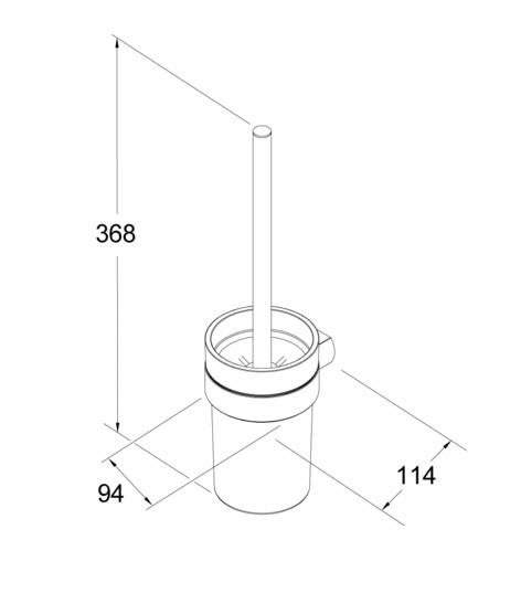 Gustavsberg Square toiletb&oslash;rste t/v&aelig;g - Mat sort