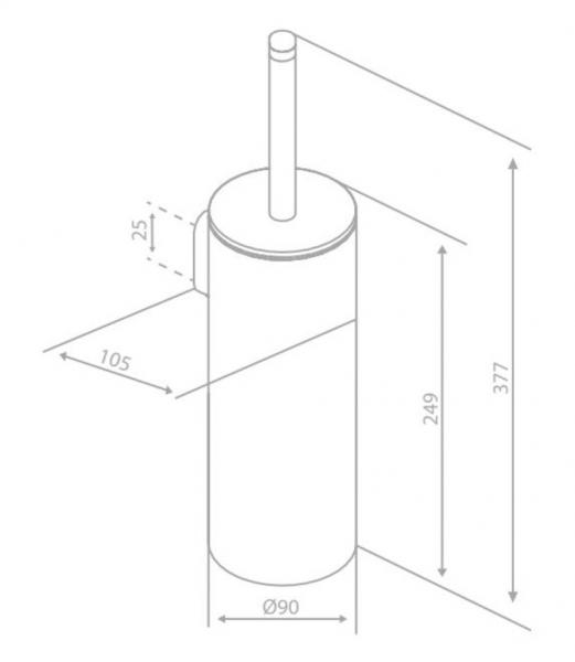 Damixa Zen toiletb&oslash;rste t/gulv eller v&aelig;g - Krom