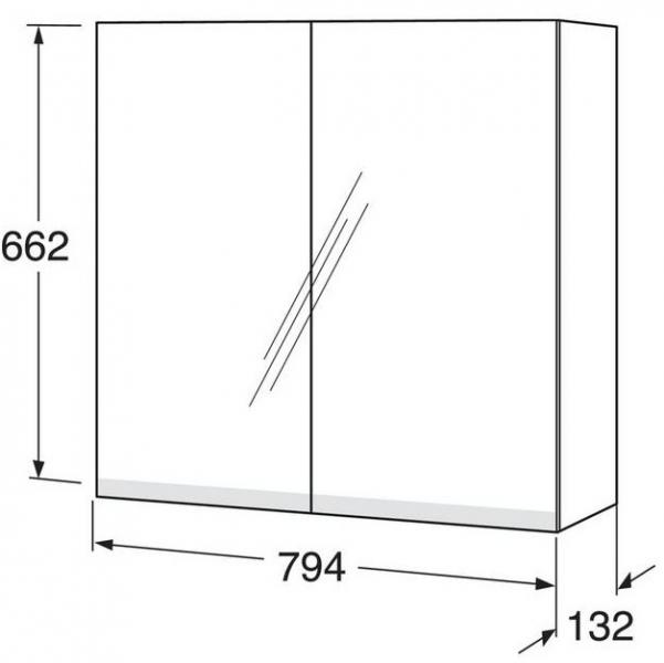 Gustavsberg spejlskab Artic 80 - Askegrå Gustavsberg spejlskab Artic 80 - Askegrå