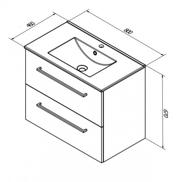 Sanibell Basicline m&oslash;bels&aelig;t 80 m/greb - Whiskey eg