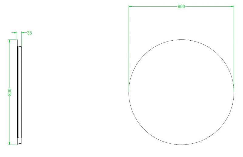 Sanibell Ink SP25 rundt spejl m/alu ramme, backlight, varme og sensor Ø80 Sanibell Ink SP25 rundt spejl m/alu ramme, backlight, varme og sensor Ø80