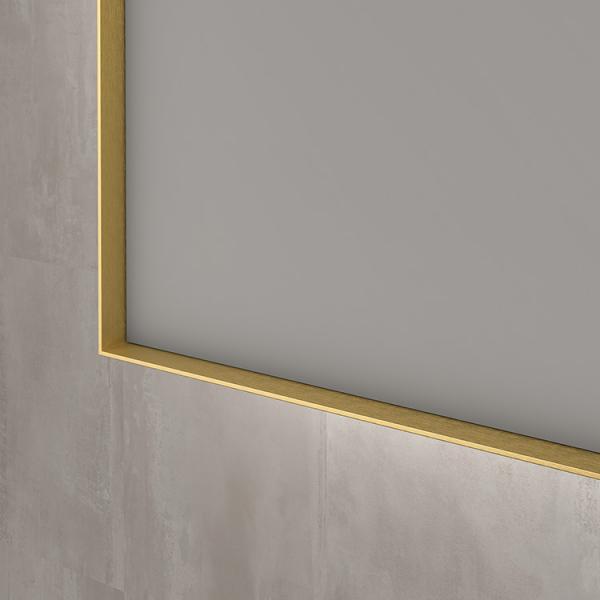 Sanibell Ink SP32 firkantet spejl m/backlight, varme og sensor 100 x 80 cm - Børstet mat guld Sanibell Ink SP32 firkantet spejl m/backlight, varme og sensor 100 x 80 cm - Børstet mat guld