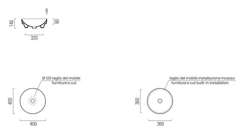 GSI Pura 40 rund fritstående bowlevask - Uden overløb - Creta GSI Pura 40 rund fritstående bowlevask - Uden overløb - Creta