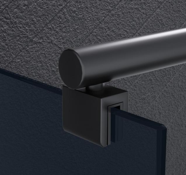 Nortiq fast brusevæg 80x190 - Mørkt glas/mat sort Nortiq fast brusevæg 80x190 - Mørkt glas/mat sort