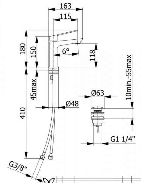 Cass&oslash;e Sleek h&aring;ndvaskarmatur - B&oslash;rstet krom
