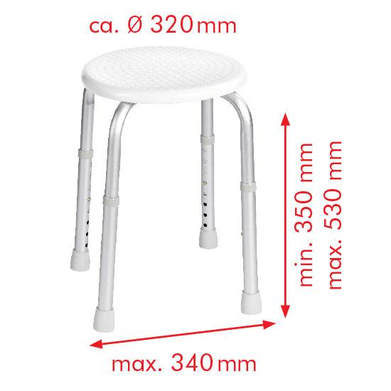 Ridder Assistent badestol - Rund - Hvid