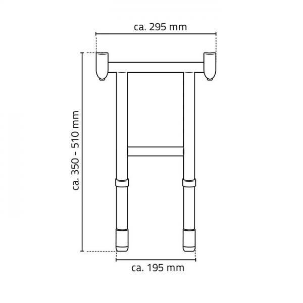 Ridder Assistent støtteben t/vægsæde - Krom Ridder Assistent støtteben t/vægsæde - Krom