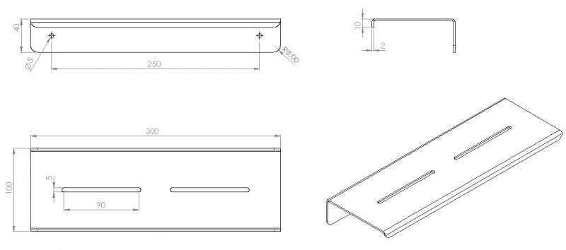 Cass&oslash;e A5 brusehylde, vendbar - Mat sort