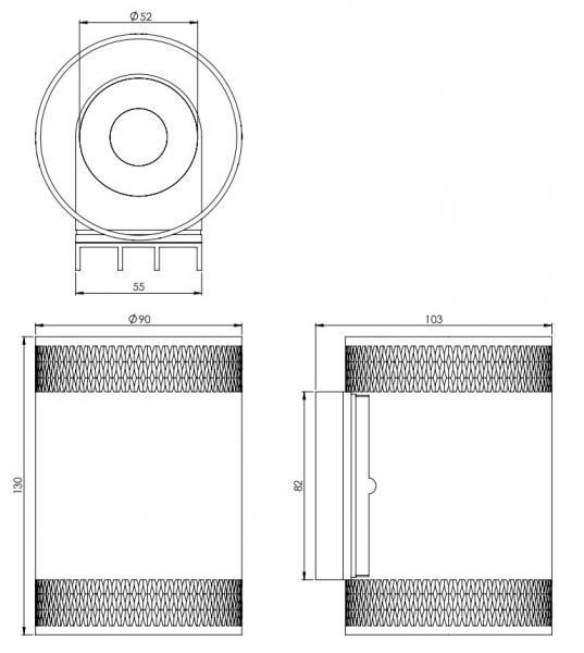 Cass&oslash;e Aura v&aelig;glampe m/crystal cut - Mat sort