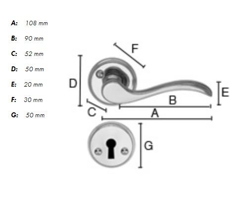Beslagsboden vintage indend&oslash;rs d&oslash;rgreb inkl n&oslash;gleskilt - Poleret messing - S&aelig;t &aacute; 4 stk