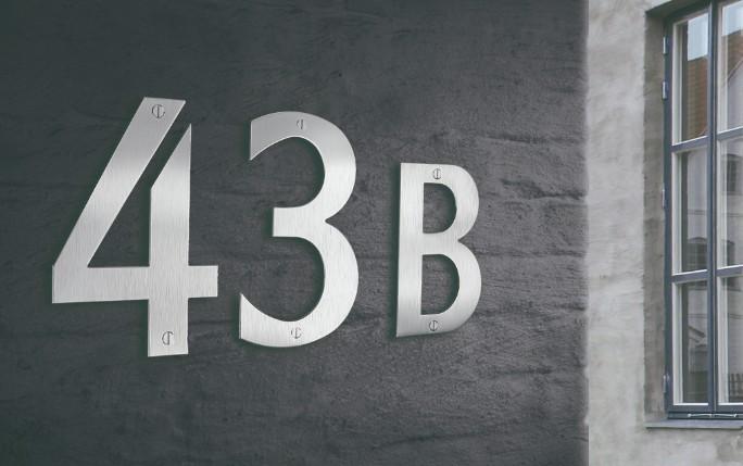 Beslagsboden husbogstav A - B&oslash;rstet rustfrit st&aring;l