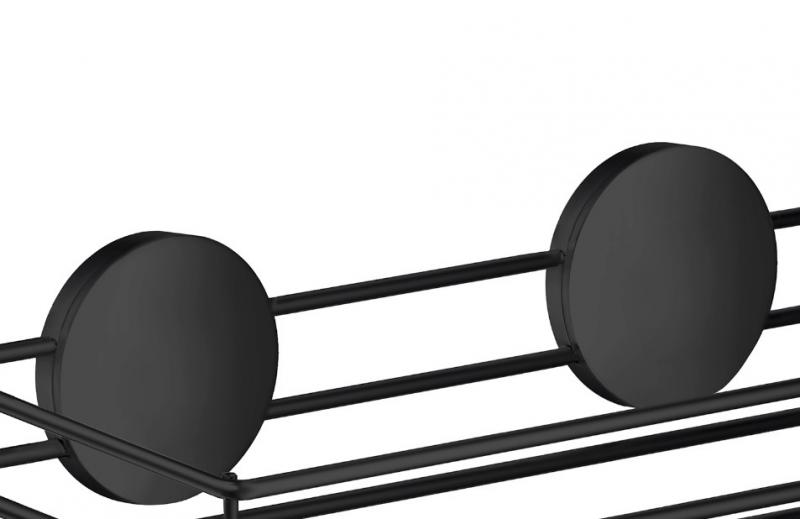 Beslagsboden selvkl&aelig;bende brusekurv - Dobbelt - Mat sort