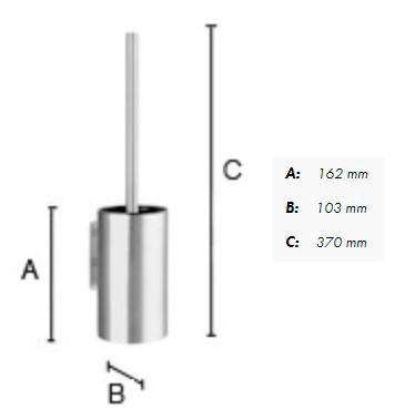 Beslagsboden toiletb&oslash;rste t/v&aelig;g - Selvkl&aelig;bende - Poleret rustfrit st&aring;l