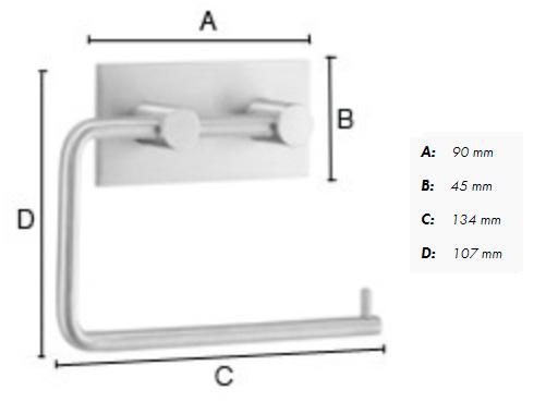 Beslagsboden selvkl&aelig;bende toiletpapirholder - Firkantet - Krom
