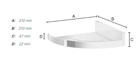 Smedbo Sideline brusehylde til hj&oslash;rne - Krom