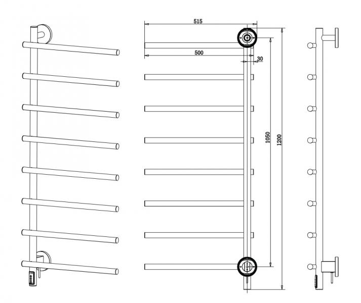 Cassøe Lazio håndklædetørrer til el - Gunmetal Cassøe Lazio håndklædetørrer til el - Gunmetal