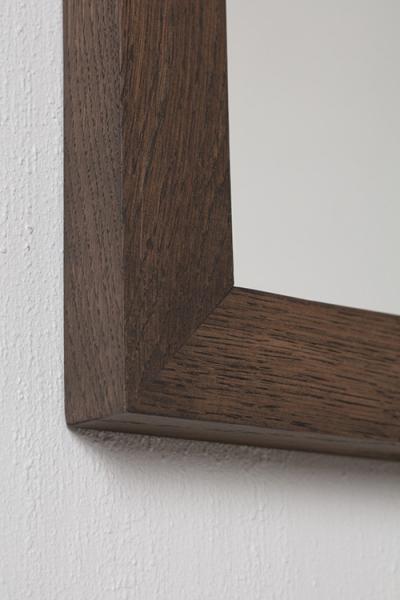 Str&oslash;mberg Rustic spejl m/ramme i massiv eg 80 x 80 - M&oslash;rk