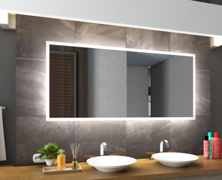 Mie firkantet spejl m/integreret LED lys og backlight - 100 cm Mie firkantet spejl m/integreret LED lys og backlight - 100 cm