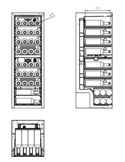 Cavin Northern Collection 39 fritst&aring;ende vink&oslash;leskab m/2 zoner - Sort
