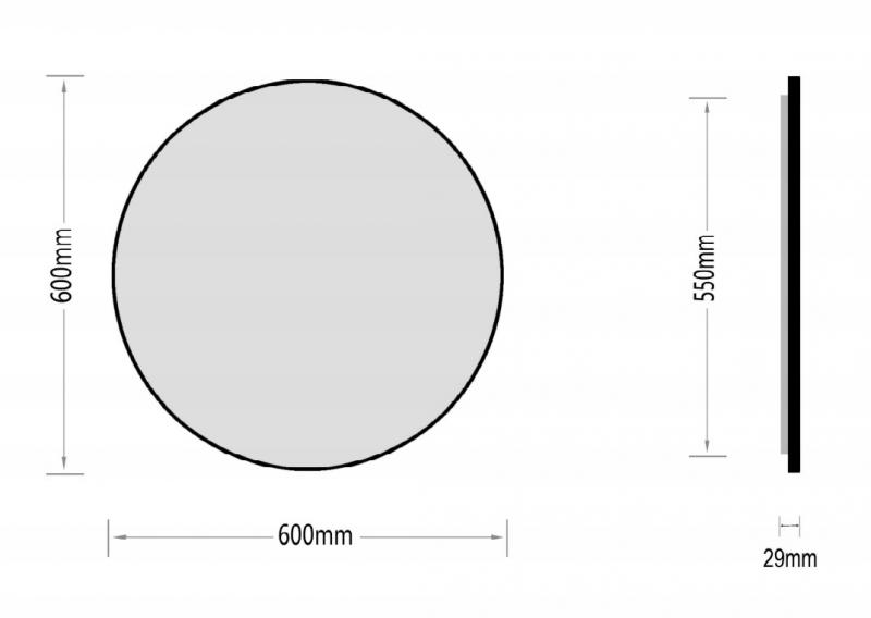 Olivia rundt spejl m/backlight og sort ramme - 60 cm Olivia rundt spejl m/backlight og sort ramme - 60 cm