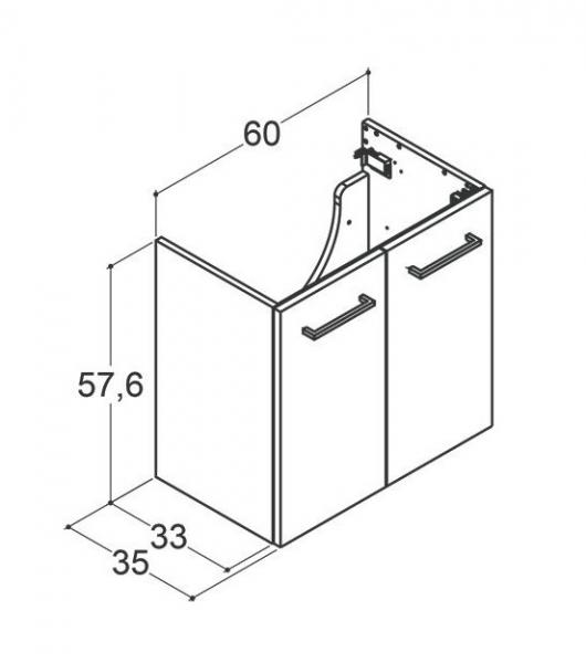 Dansani Mido+ 60 underskab m/låger - Grå mat Dansani Mido+ 60 underskab m/låger - Grå mat