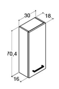 Dansani Mido+ overskab m/3 glashylder - H&oslash;jreh&aelig;ngslet - Sort struktur