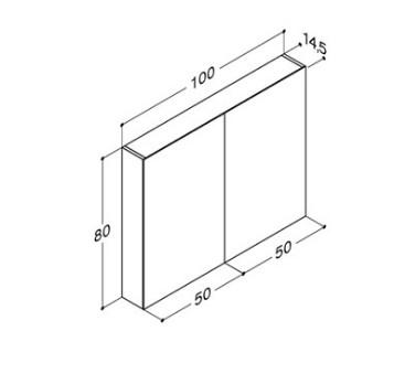 Dansani Style spejlskab 100 m/lysstyring og 2 l&aring;ger - Hvid mat