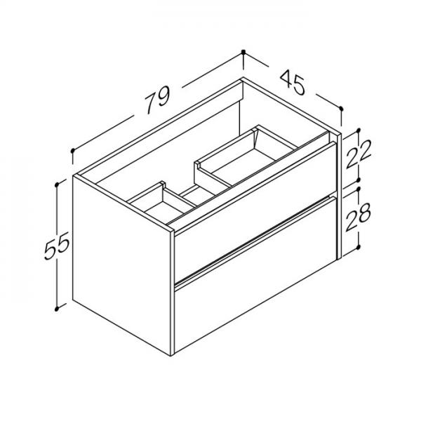 Strømberg Lux 80 vaskeskab m/2 skuffer - Cocoa brun Strømberg Lux 80 vaskeskab m/2 skuffer - Cocoa brun