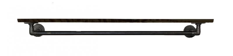 Simple Racks Malmø væghængt bøjlestang - 1 hylde - Sort træ Simple Racks Malmø væghængt bøjlestang - 1 hylde - Sort træ