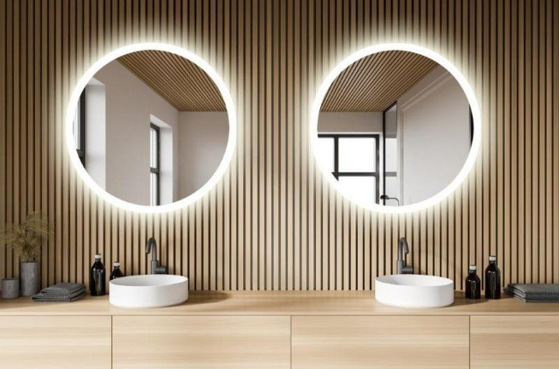 Sandra rundt spejl m/integreret LED lys og backlight - &Oslash;60 cm