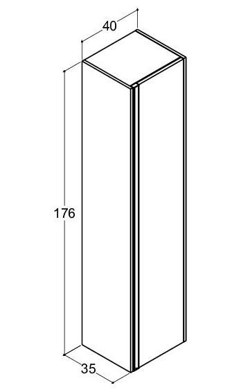 Dansani Luna Classic 40 højskab A m/låge og integreret greb - Venstrehængslet - Natur eg Dansani Luna Classic 40 højskab A m/låge og integreret greb - Venstrehængslet - Natur eg