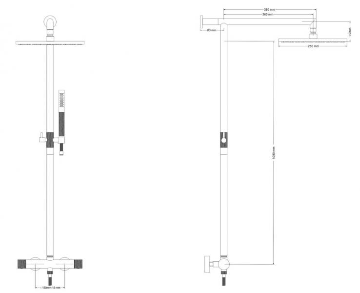 Cass&oslash;e Crystal Cut komplet brusesystem - T8 - B&oslash;rstet st&aring;l