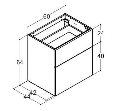 Dansani Luna Urban 60 sideskab m/skuffer - Varm eg