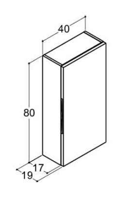 Dansani Luna Urban 40 overskab m/l&aring;ge og integreret greb - Venstreh&aelig;ngslet - Valgfri farve