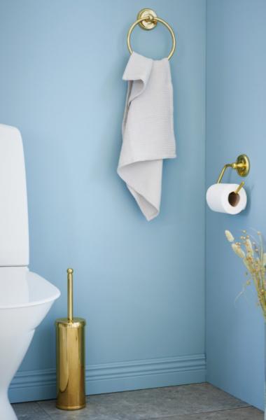 Smedbo Villa fritst&aring;ende toiletb&oslash;rste - Poleret messing