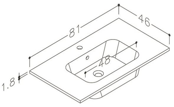 Str&oslash;mberg Lucy 80 m&oslash;belvask - 1 hanehul
